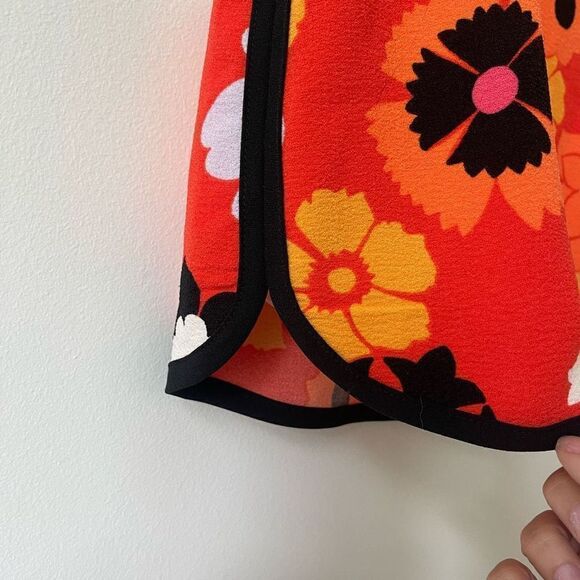 Victoria Beckham X Target Women's Floral Print Orange Mini Skirt Size XS - Picture 5 of 8